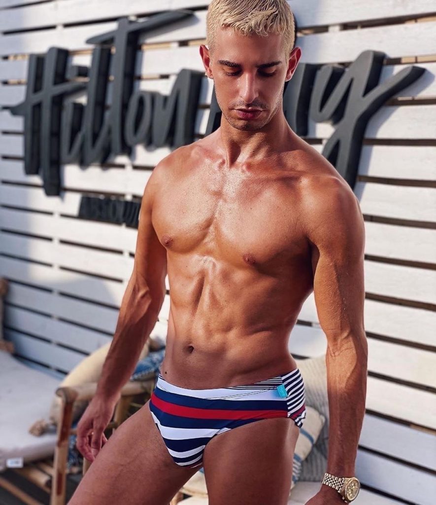 Model posing in Swim Brief Underwear for Men